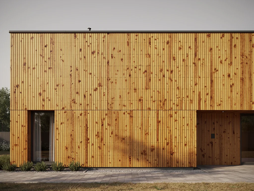 Bardage bois vertical posé sur une isolation de façade ventilée